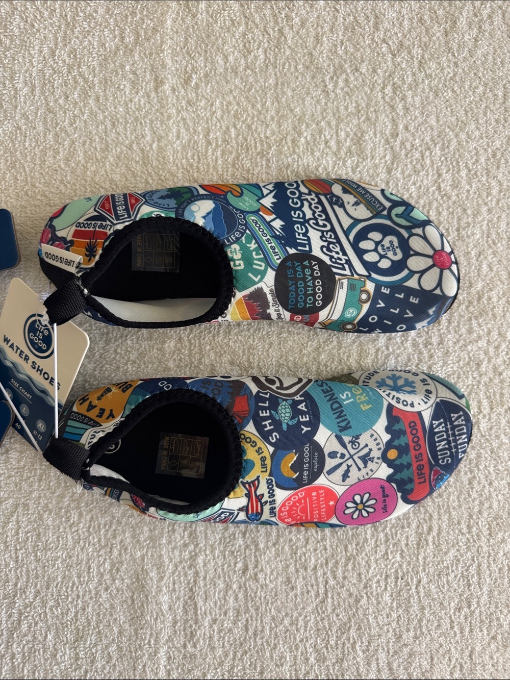 Life Is Good Multicolor Stickers Design Water Shoes - Picture 5 of 10